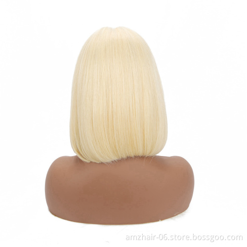 Straight Short Gold Neon 613 Purple Blonde Color Bob Wigs For Black Women Raw Indian Virgin Human Hair Blonde Lace Front Wig